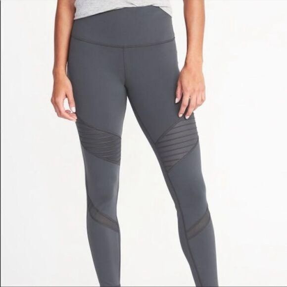 Old Navy  7/8 Gray Moto Leggings‎ Small go dry - Picture 1 of 7